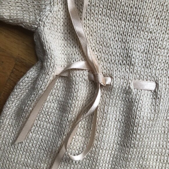 🆕Fournier Size 6M Knit Romper Natural & Blush Pink - Picture 2 of 9